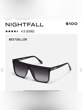 Quay Australia Nightfall Black Gradient Shield Sunglasses